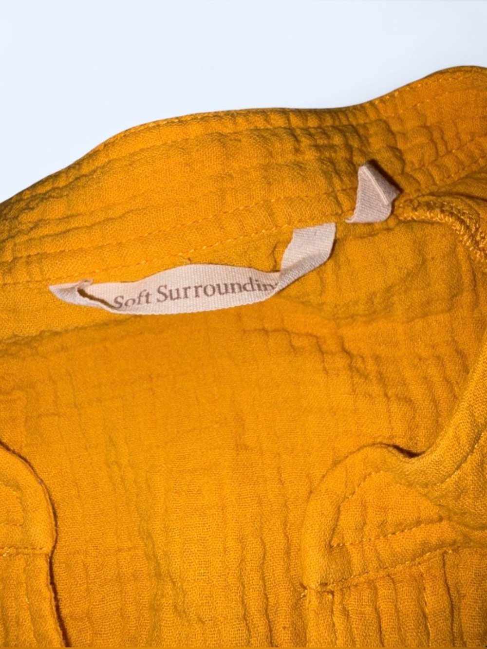 Soft Surroundings Mustard Button Front Tunic Blouse - Size Small - Picture 4 of 7